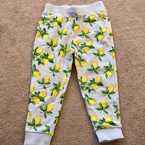 Janie and Jack Lemon Print Kids Joggers